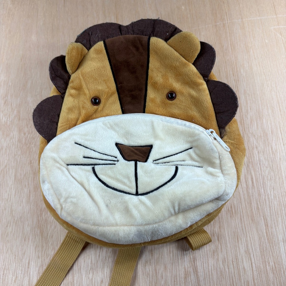 Kakoo Plush Lion Backpack Toddler Kids Animal School Bag Brown Yellow